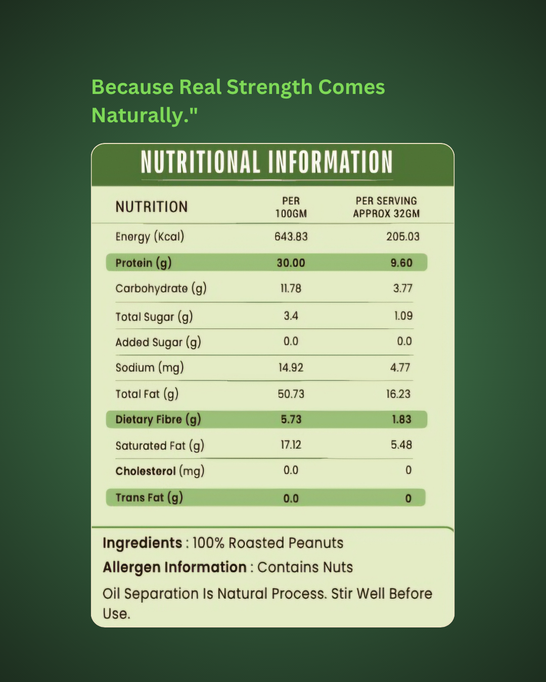 All Natural Peanut Butter 1kg