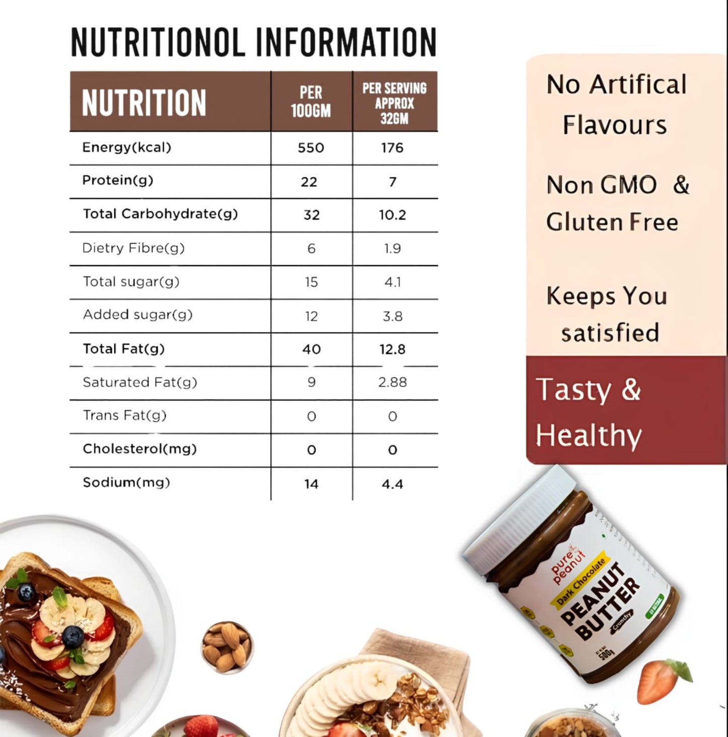 High Protein Dark Chocolate Peanut Butter Combo Pack Of 3